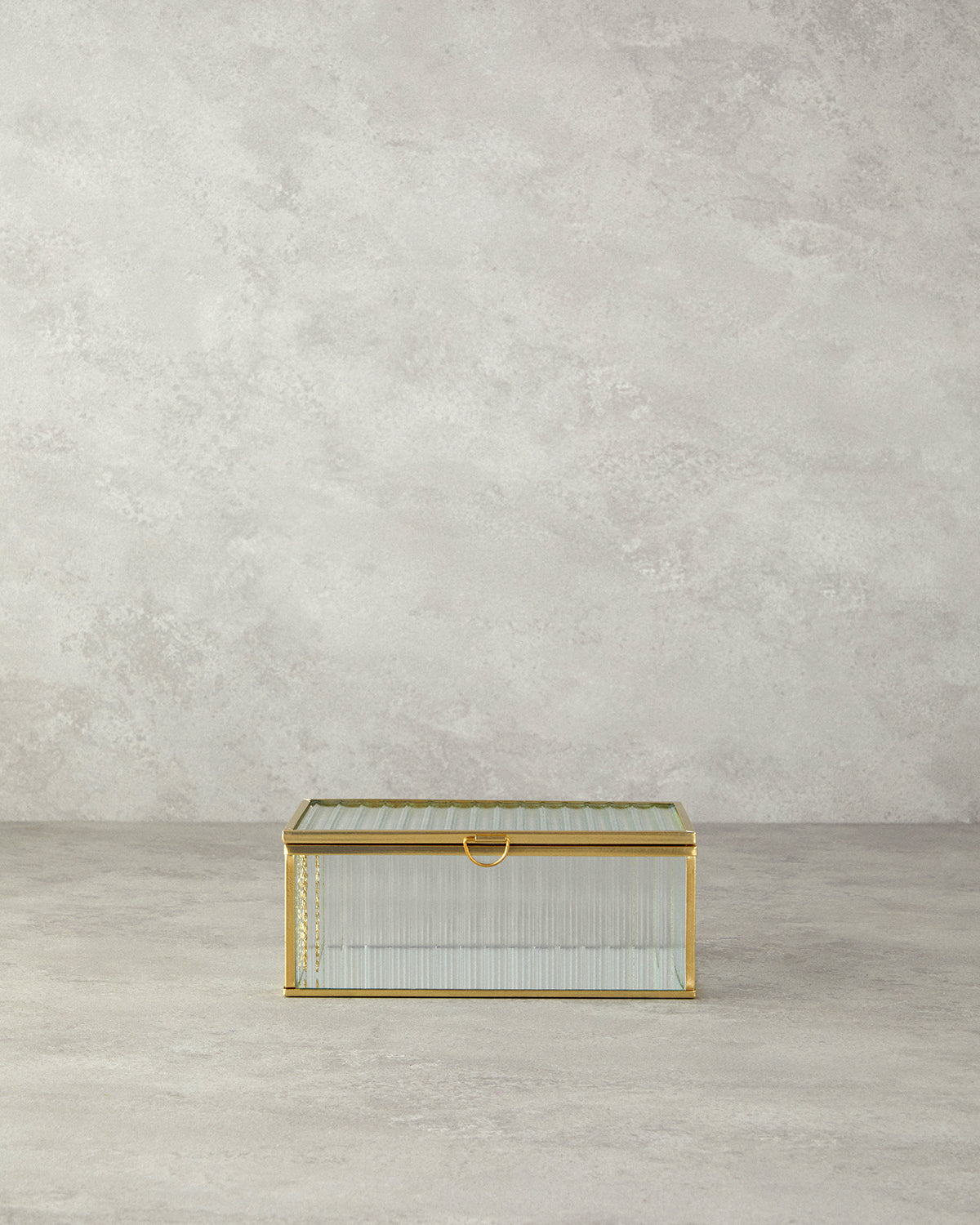 Luxury Glass Decorative Box 20x12x8cm Gold
