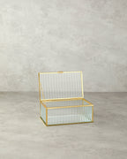 Luxury Glass Decorative Box 20x12x8cm Gold (view 2)