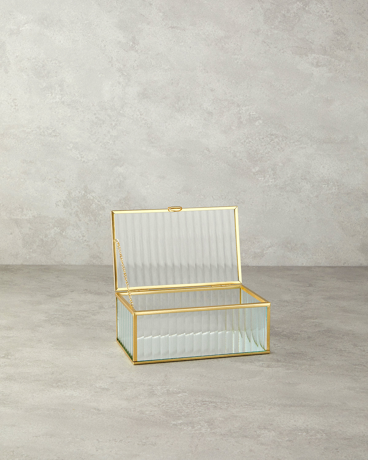 Luxury Glass Decorative Box 20x12x8cm Gold (view 2)