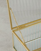 Luxury Glass Decorative Box 20x12x8cm Gold (view 3)