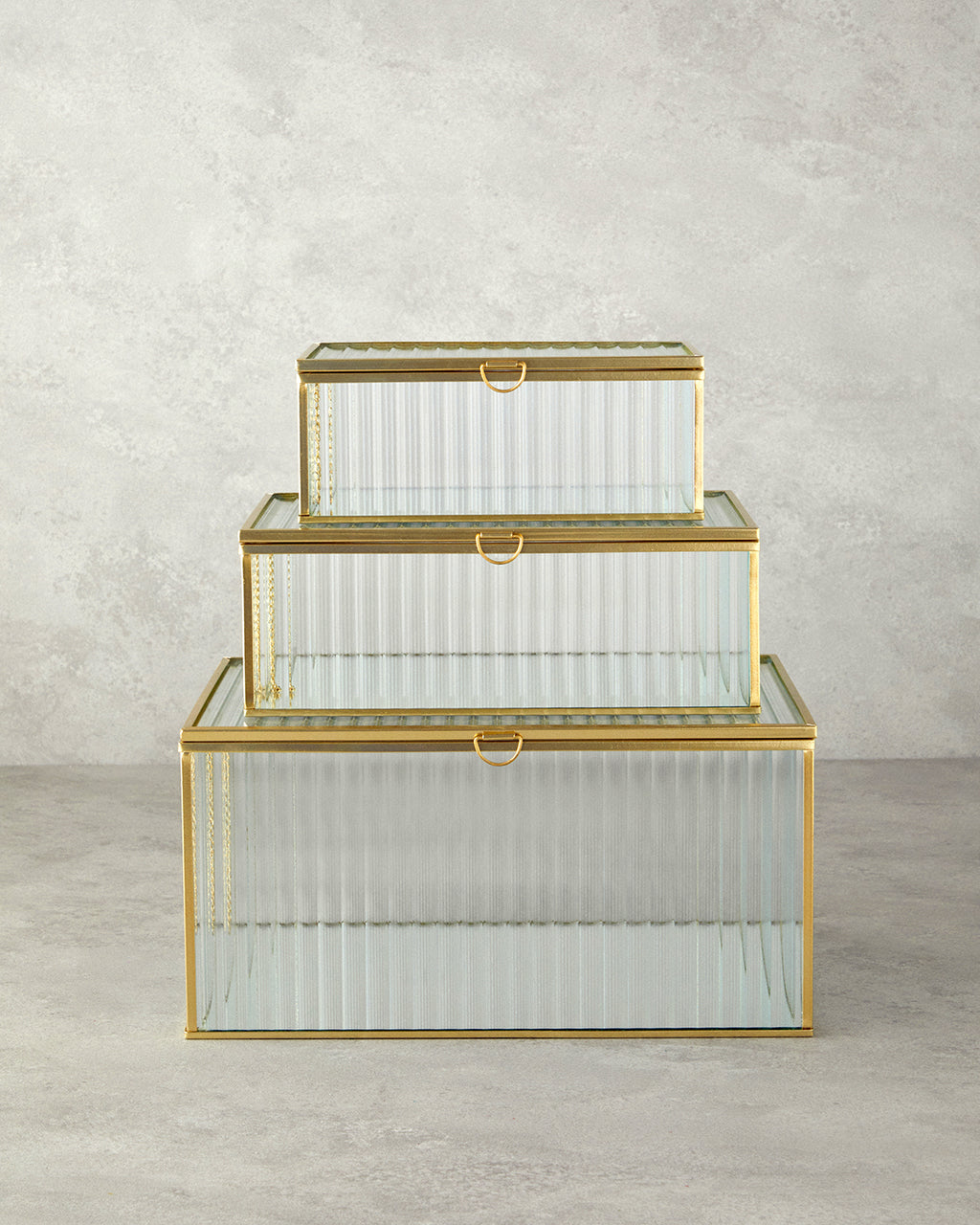 Luxury Glass Decorative Box 20x12x8cm Gold (view 4)