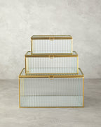 Luxury Glass Decorative Box 20x12x8cm Gold (view 4)
