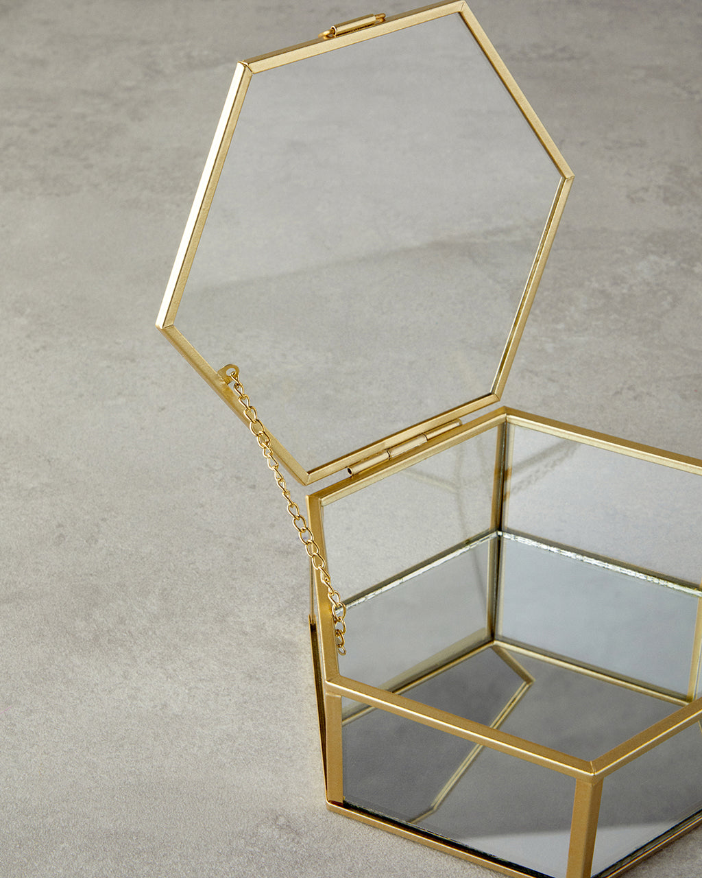 Deluxe Glass Decorative Box Gold (view 3)