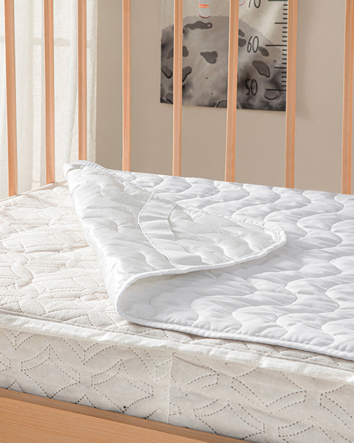 Kapitoneli Waterproof Elastic Baby Mattress Protector 70x140 cm White