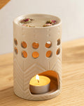 Novia Ceramic Censer 8x8x12.1 cm Cream