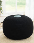 Knit Knitting Pouf 37x50 cm - Black