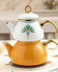 Exotic Palm Enamel Tea Pot 0.50 L + 1.1 L Yellow