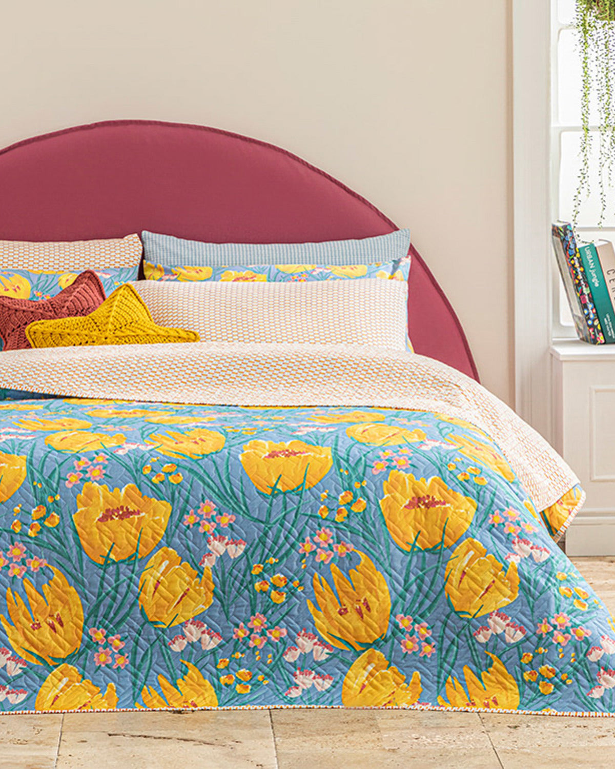 Tulip Paradise Multi-Purpose Cover Blue - Single 160x220 cm