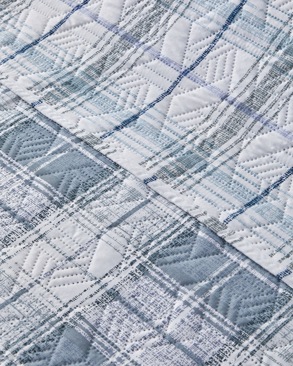 Static Check Multipurpose Bed Spread Set Gray (view 3)