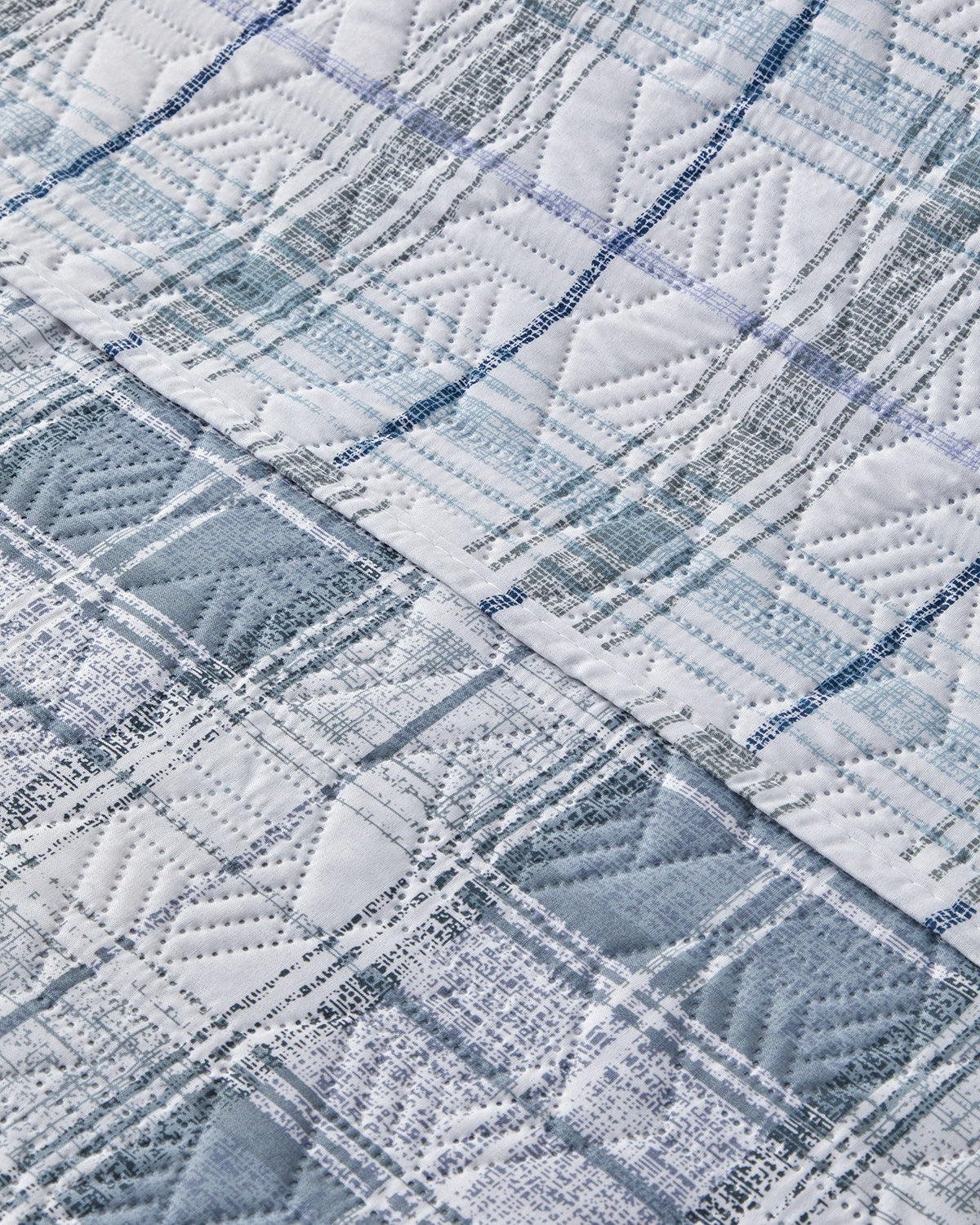 Static Check Multipurpose Bed Spread Set Gray (view 3)