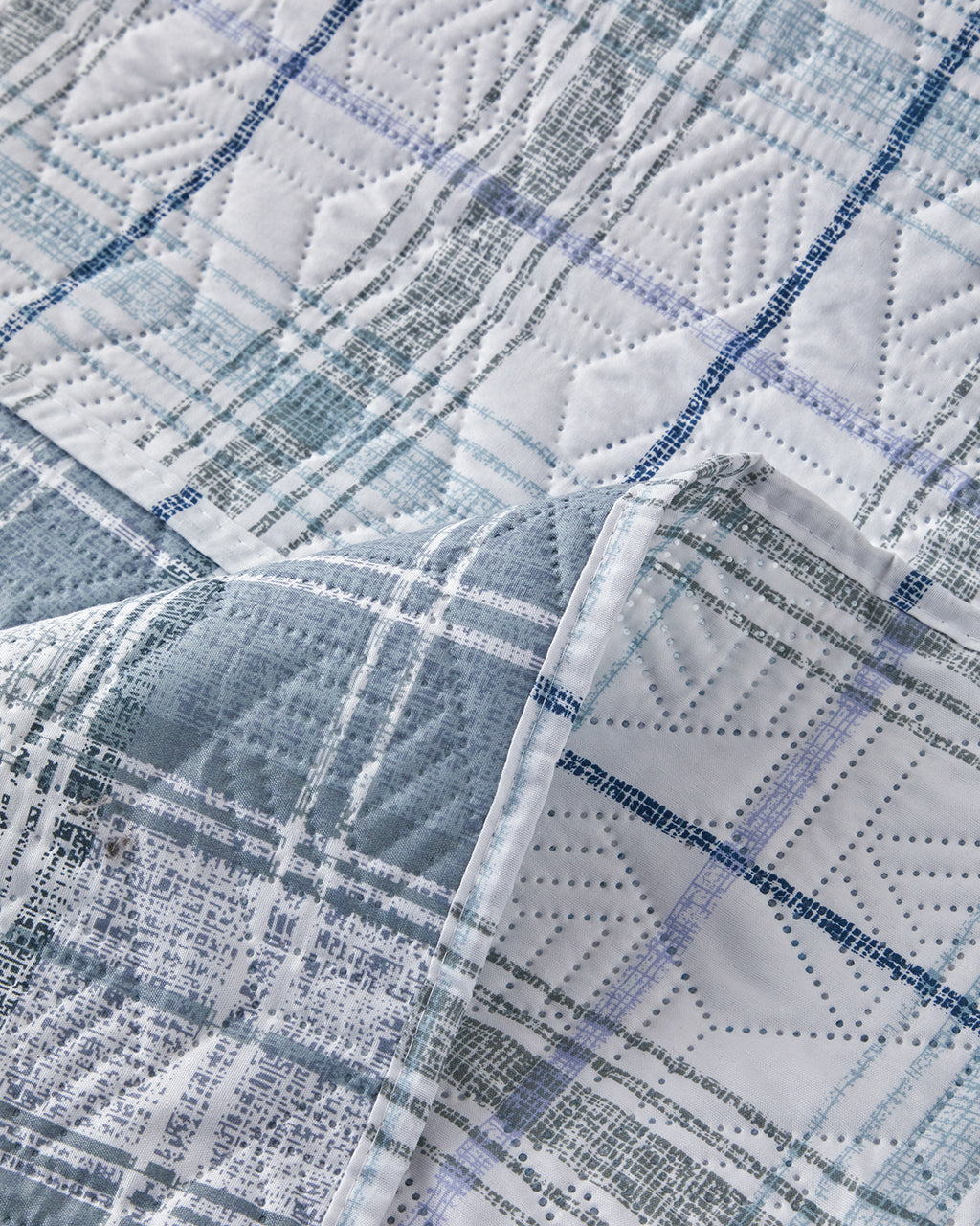 Static Check Multipurpose Bed Spread Set Gray (view 5)
