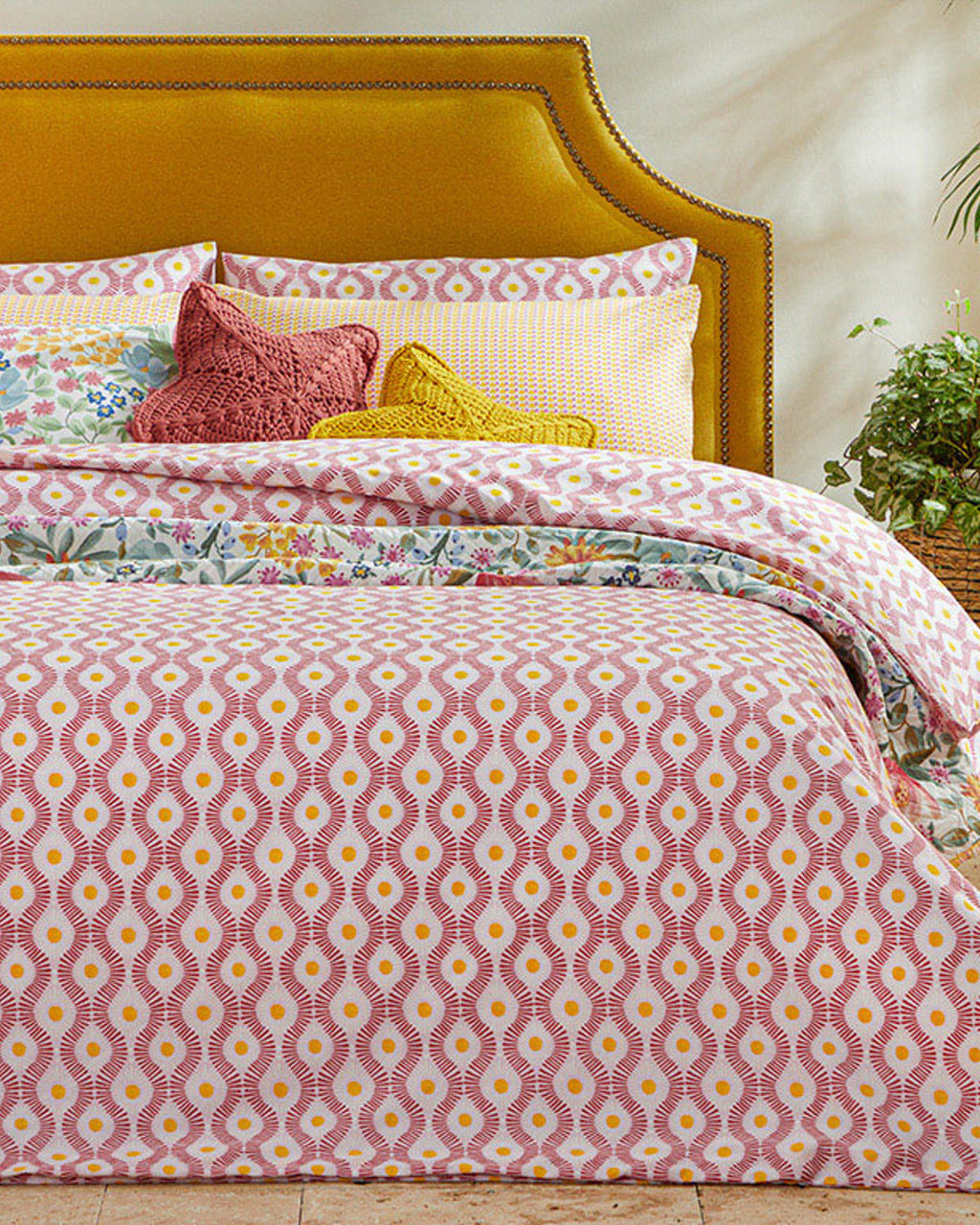 Sunny Side Easy Iron Double Size Duvet Cover 200x220 cm Pink