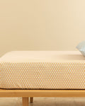 Diamond Stripe Easy Iron Single Size Fitted Sheet 100x200 cm Yellow
