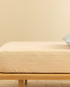 Diamond Stripe Easy Iron Single Size Fitted Sheet 100x200 cm Yellow