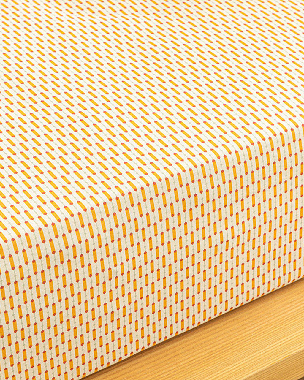 Diamond Stripe Easy Iron Single Size Fitted Sheet 100x200 cm Yellow (view 2)