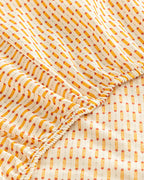 Diamond Stripe Easy Iron Single Size Fitted Sheet 100x200 cm Yellow (view 3)