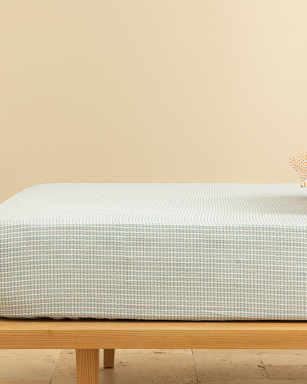Wave Dots Easy Iron Single Size Fitted Sheet 100x200 cm Celadon