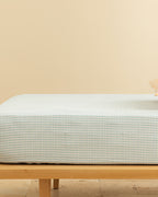 Wave Dots Easy Iron Single Size Fitted Sheet 100x200 cm Celadon