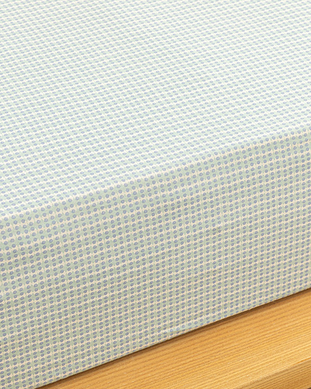Wave Dots Easy Iron Single Size Fitted Sheet 100x200 cm Celadon (view 2)