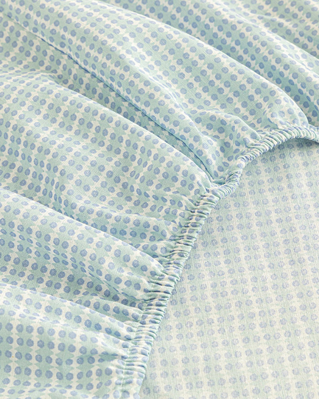 Wave Dots Easy Iron Single Size Fitted Sheet 100x200 cm Celadon (view 3)