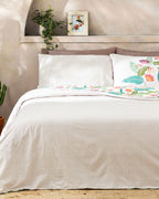 Exotic Flower Cotton Double Size Duvet Cover Set 200x220 cm Pink (view 2)
