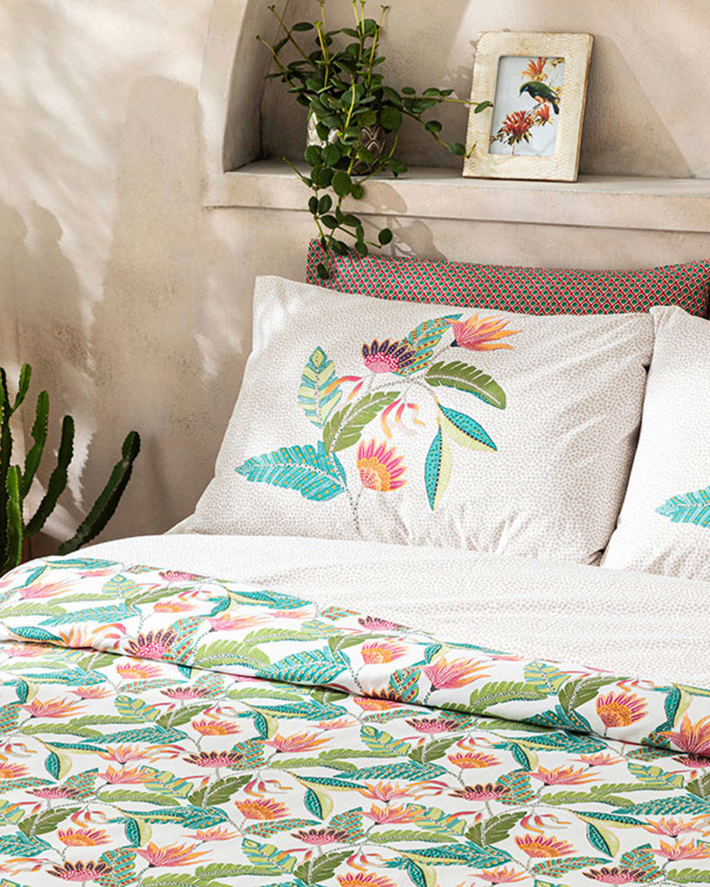 Exotic Flower Cotton Double Size Duvet Cover Set 200x220 cm Pink (view 3)
