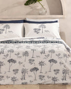 Exotic Forest Cotton Double Size Duvet Cover Set 200x220 cm Navy Blue