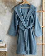 Stripe Cotton Twill Bathrobe S-M (view 6)