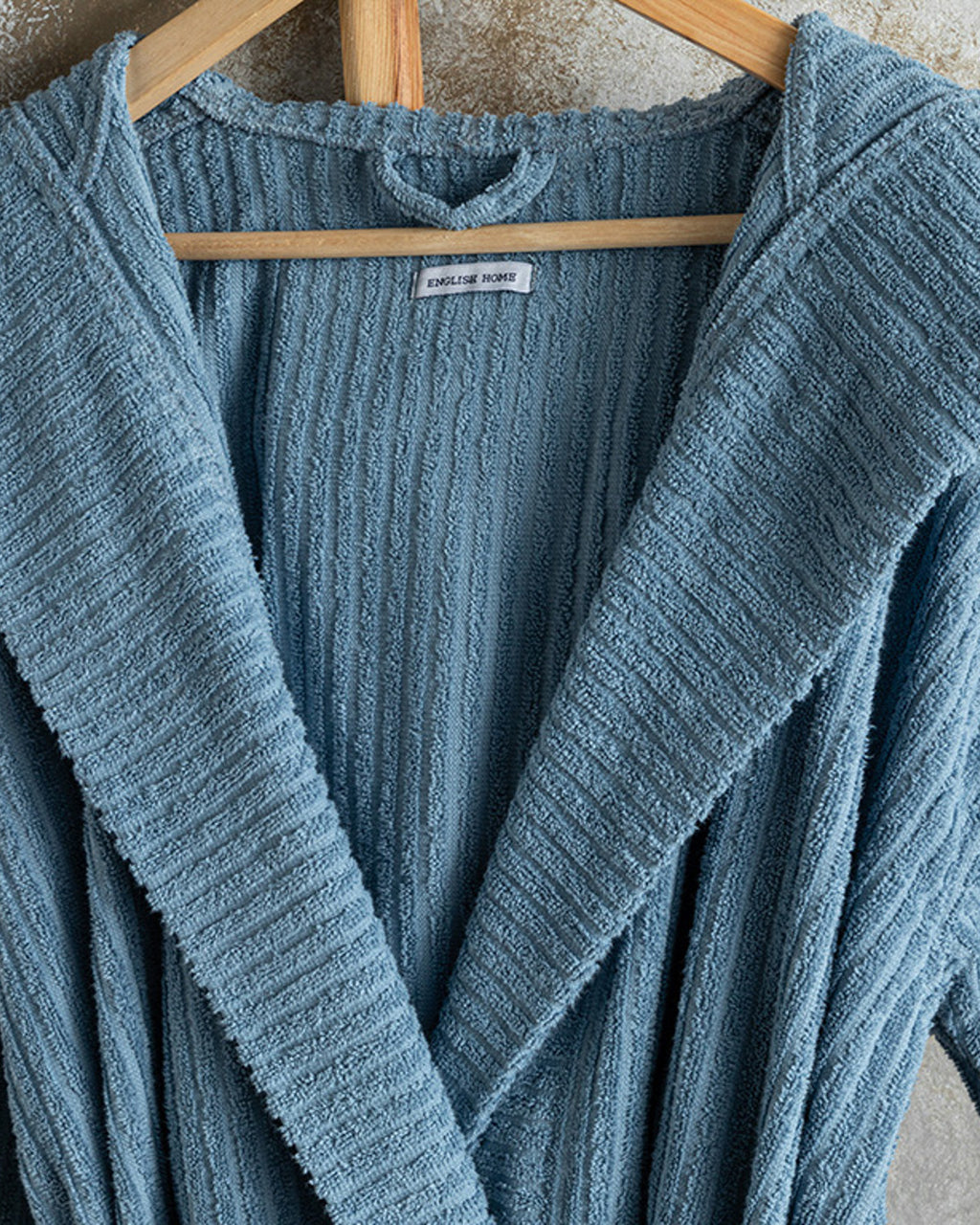 Stripe Cotton Twill Bathrobe S-M (view 8)
