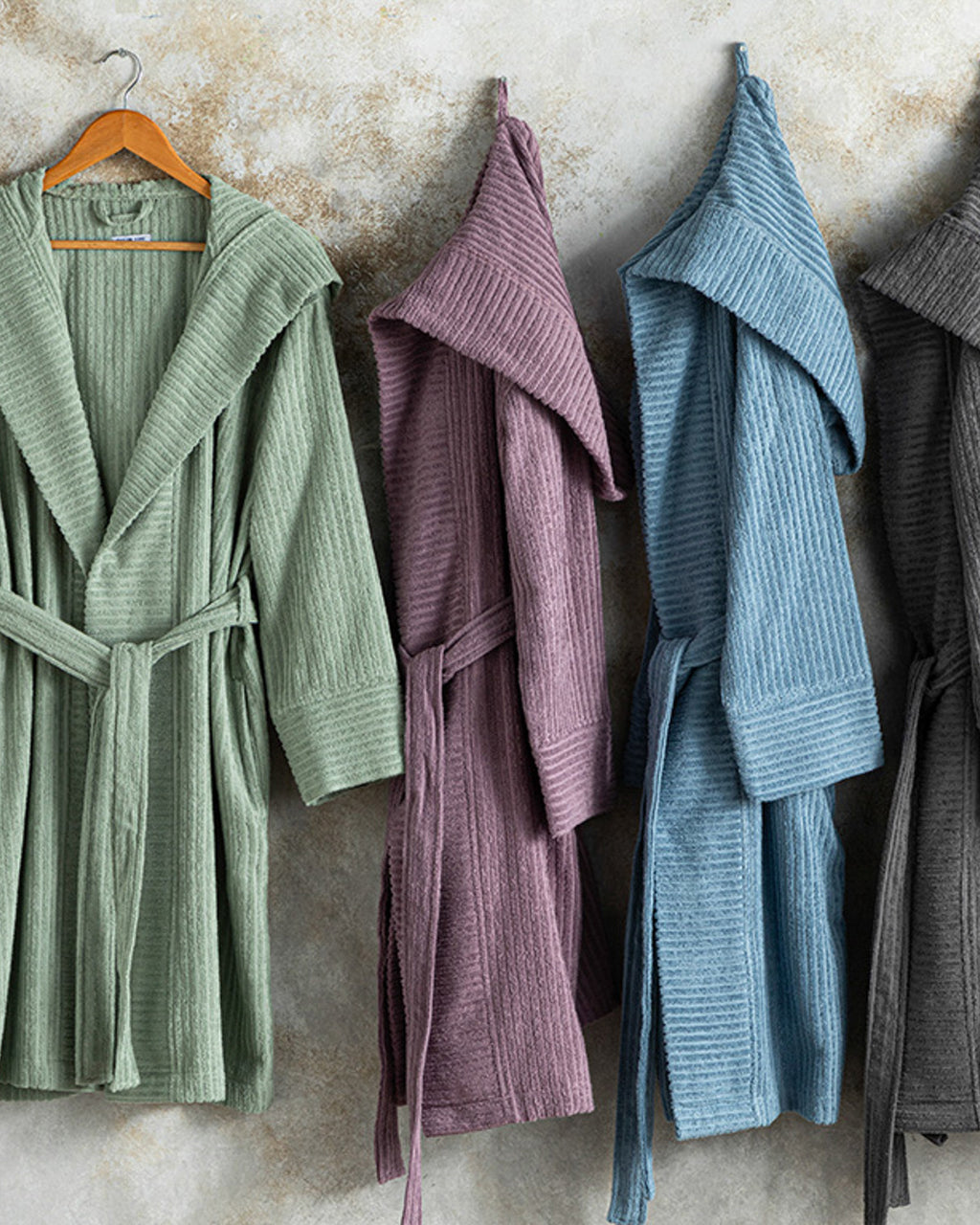 Stripe Cotton Twill Bathrobe S-M (view 10)