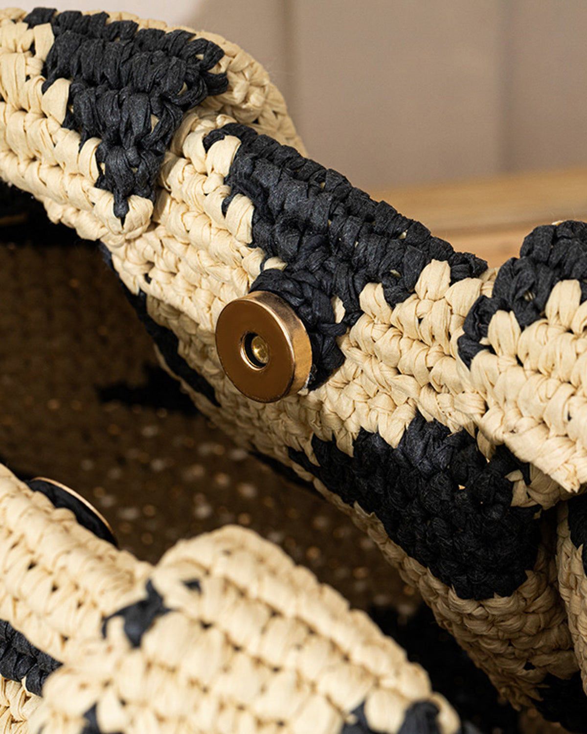 Merta Raffia Women Bag 40x25 cm Black (view 3)