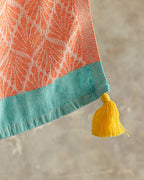 Ardenia Cotton Fringed Bath Wrap 90x150 cm Coral - Blue (view 2)