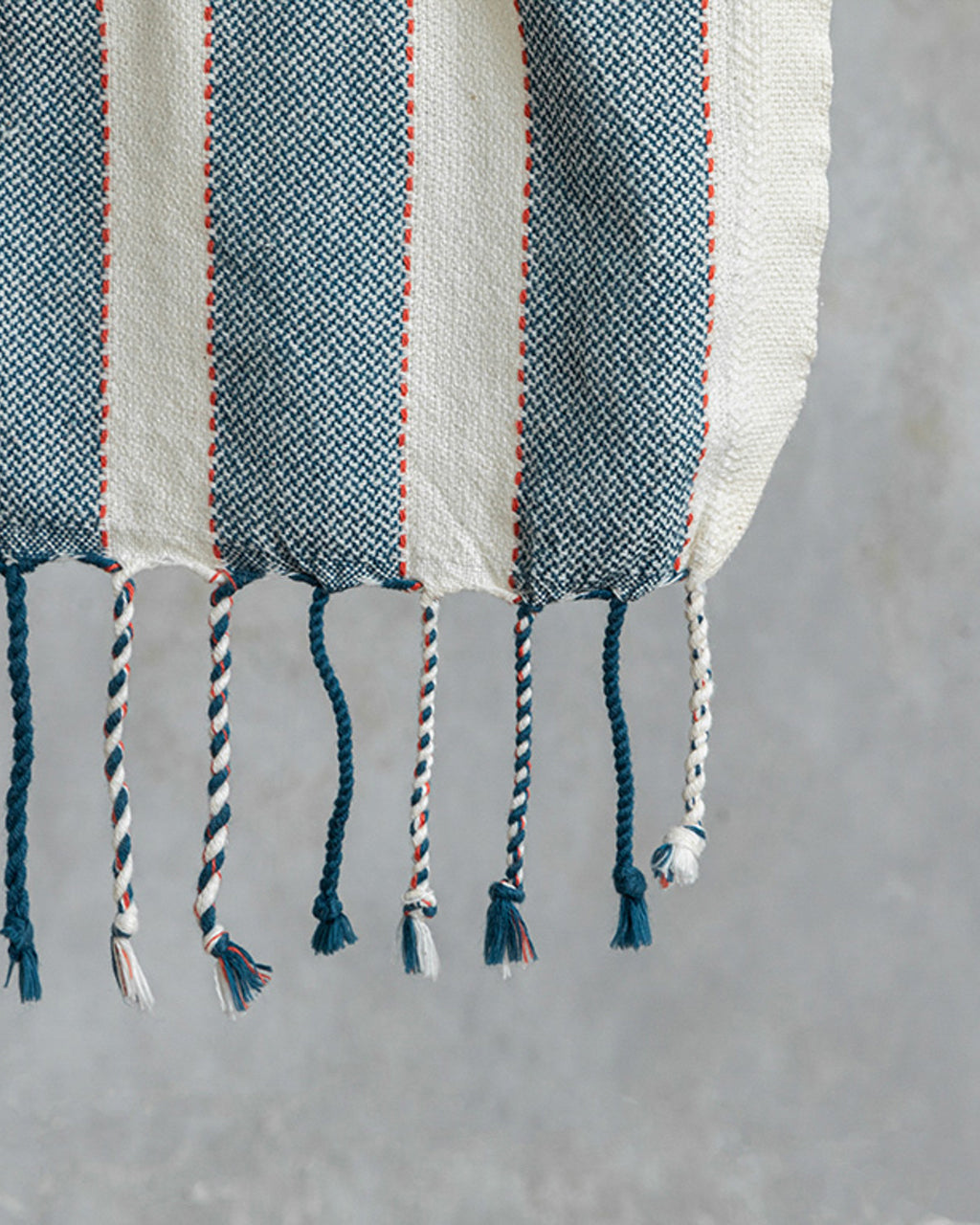 Dora Cotton Striped Bath Wrap 90x180 cm Navy Blue - Beige (view 2)