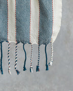 Dora Cotton Striped Bath Wrap 90x180 cm Navy Blue - Beige (view 2)