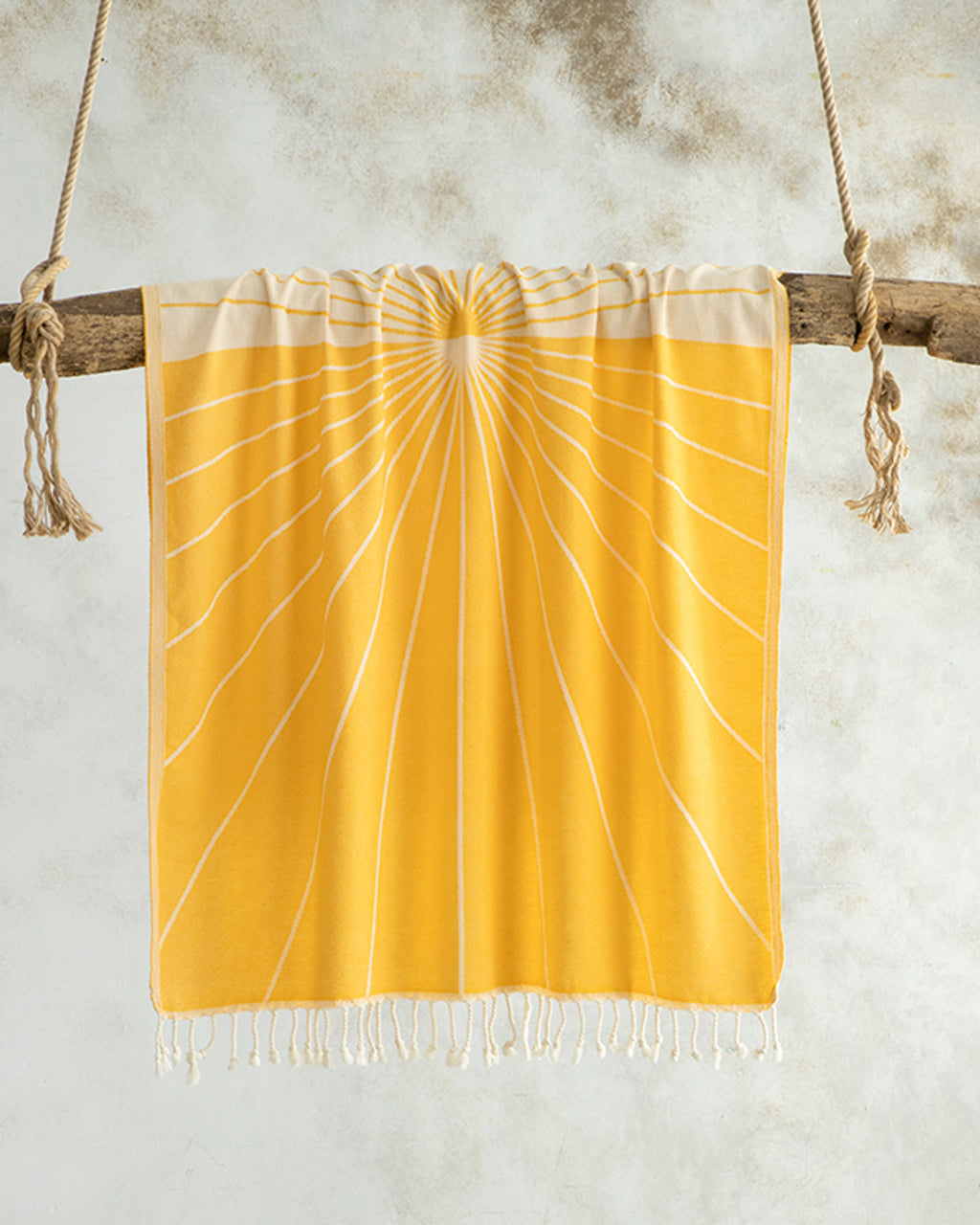 Sunrise Cotton Patterned Bath Wrap 90x150 cm Yellow - Beige