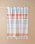 Dolly Regenerated Striped Bath Wrap 90x150 cm Blue - Orange