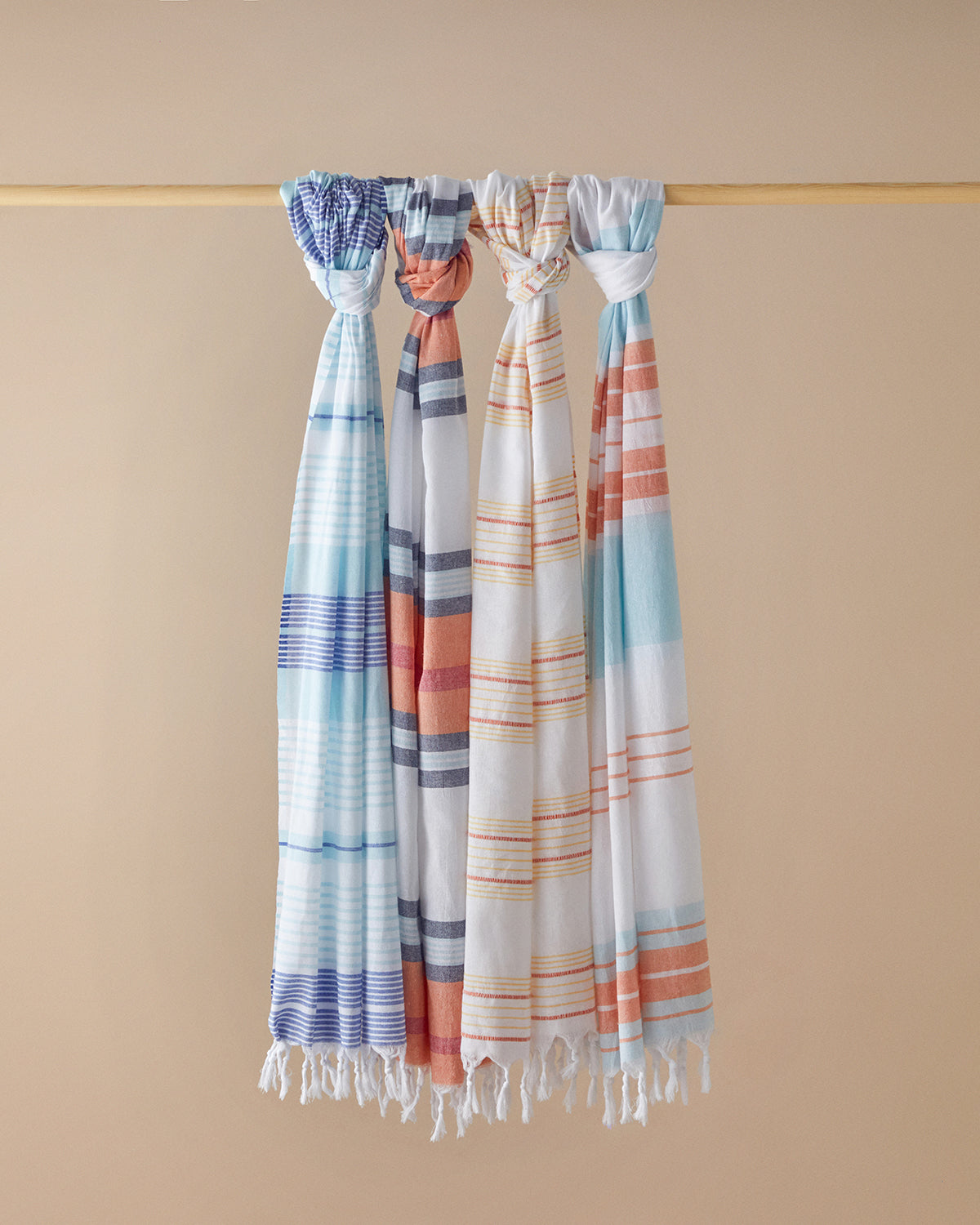 Dolly Regenerated Striped Bath Wrap 90x150 cm Blue - Orange (view 3)