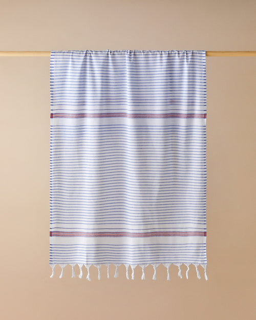 Bony Regenerated Striped Bath Wrap 90x150 cm Navy Blue - Orange
