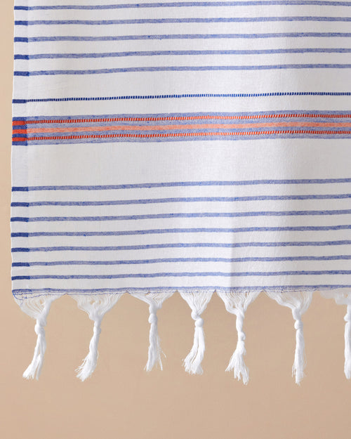 Bony Regenerated Striped Bath Wrap 90x150 cm Navy Blue - Orange (view 2)
