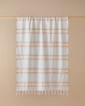 Mayra Regenerated Striped Bath Wrap 90x150 cm Orange - Yellow