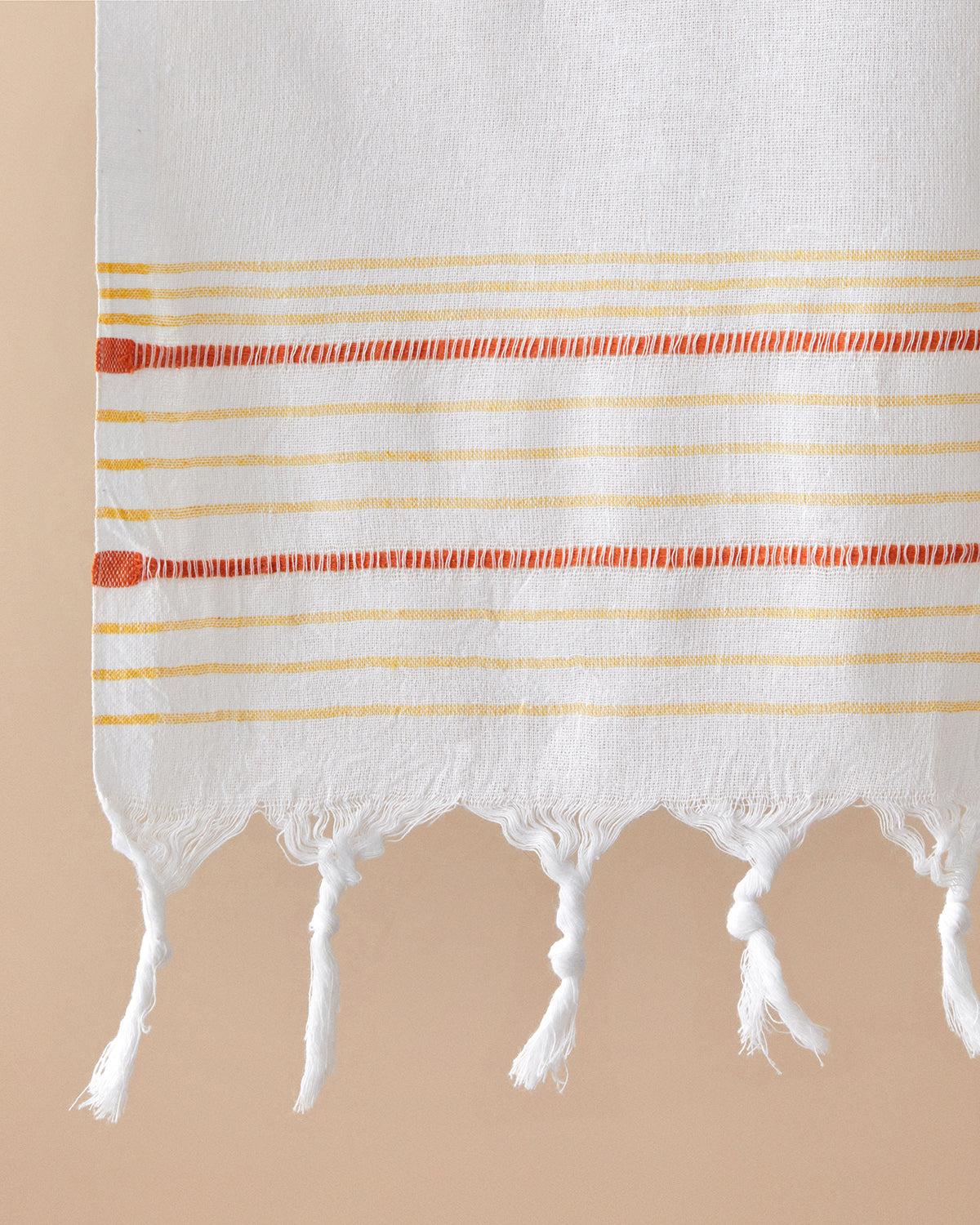 Mayra Regenerated Striped Bath Wrap 90x150 cm Orange - Yellow (view 2)