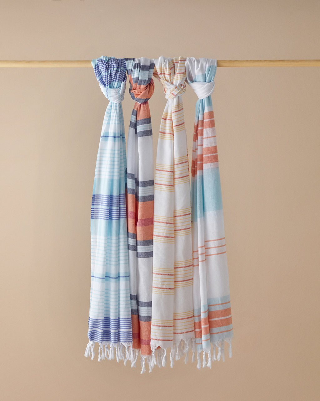 Mayra Regenerated Striped Bath Wrap 90x150 cm Orange - Yellow (view 3)