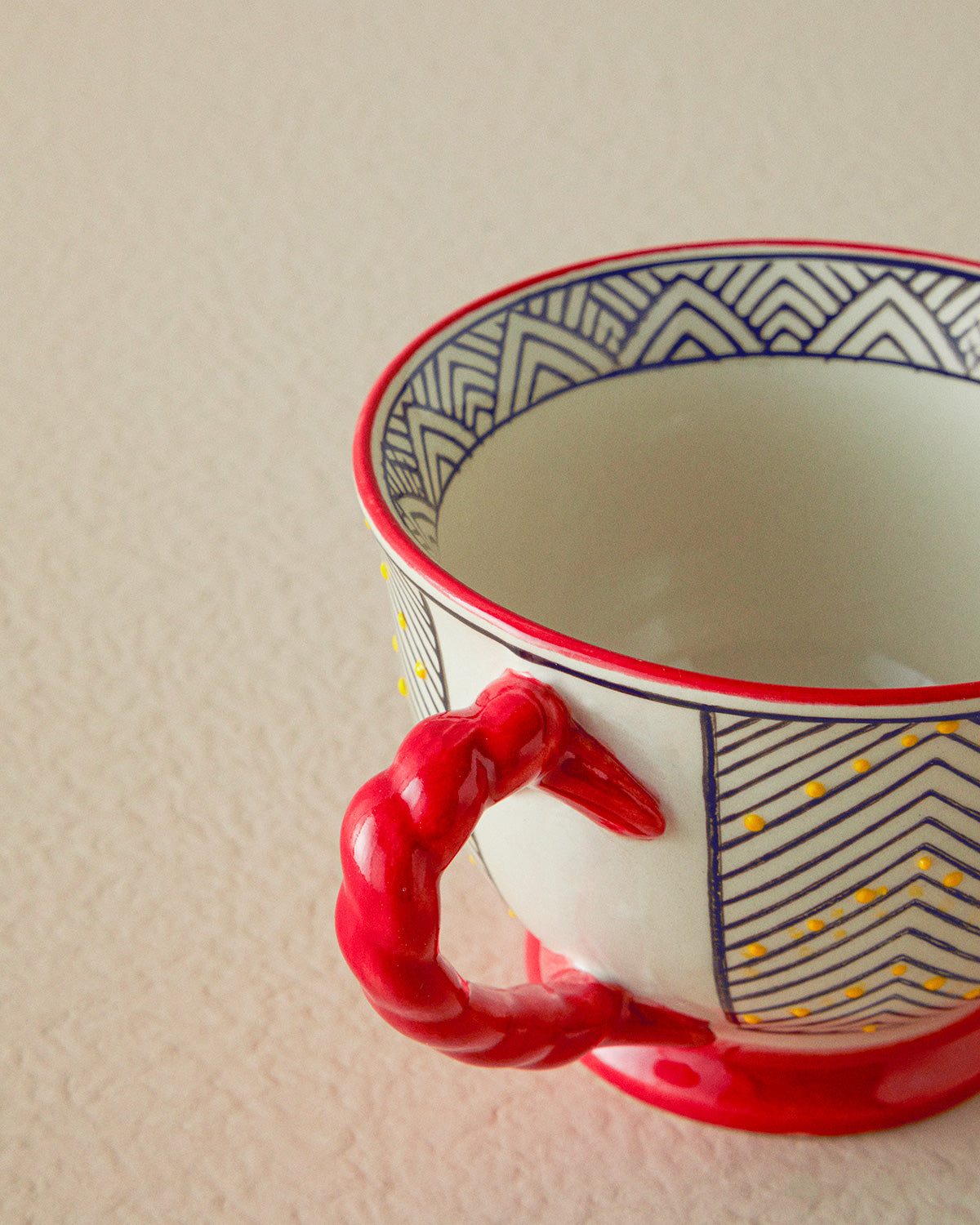 Mara Ceramic Mug 400 ml Red - Black (view 2)