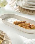 Frondosa Ceramic Rectangular Plate 25 cm Light Cream