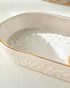 Frondosa Ceramic Rectangular Plate 25 cm Light Cream (view 2)