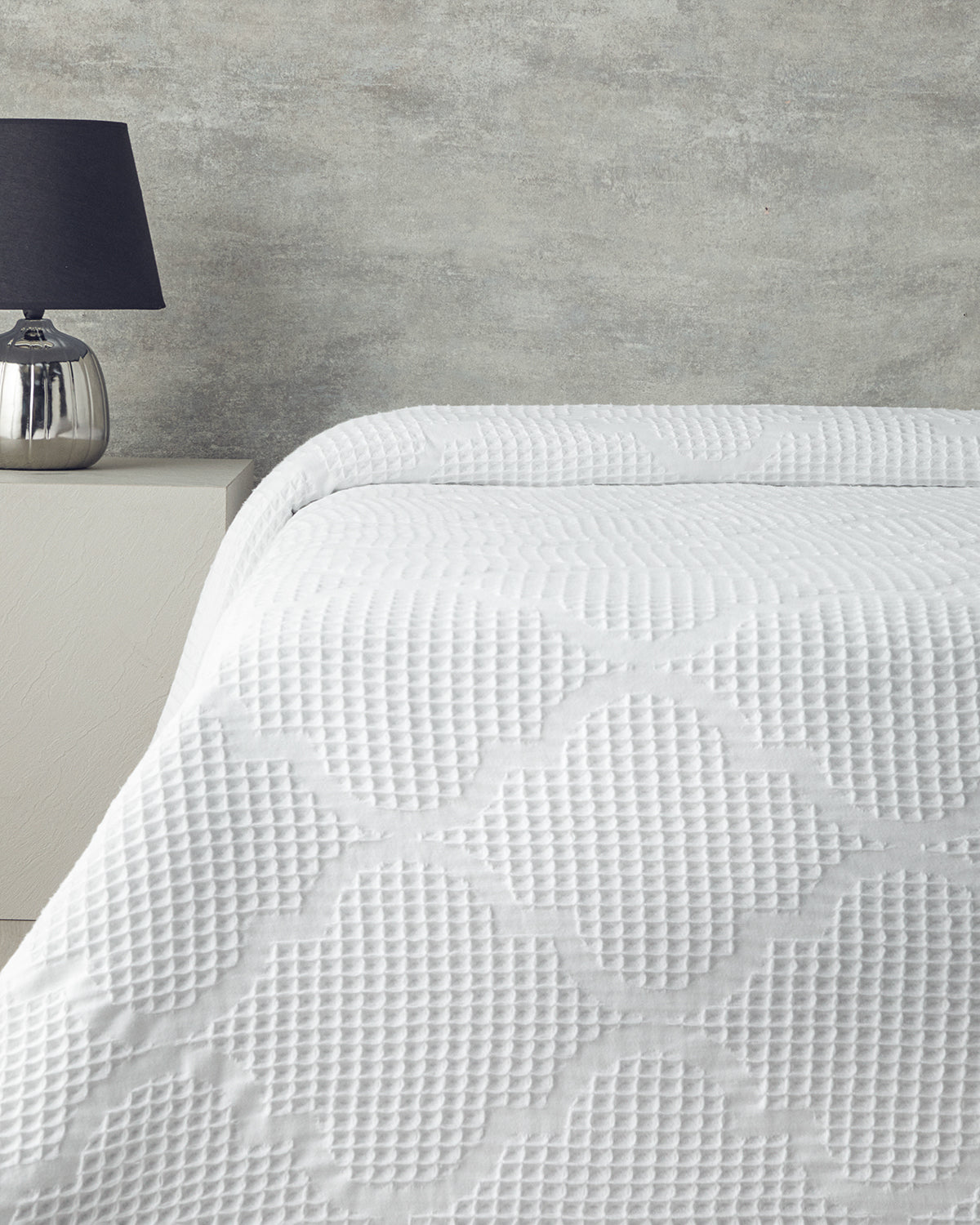 Fiona Cotton Waffle Double Summer Blanket 200x220 cm White (view 2)