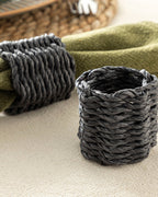 Trikote Raffia 2 pcs Napkin Ring 5 cm Black (view 3)