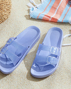 Bright PVC Women Outdoor Slippers 37 Purple