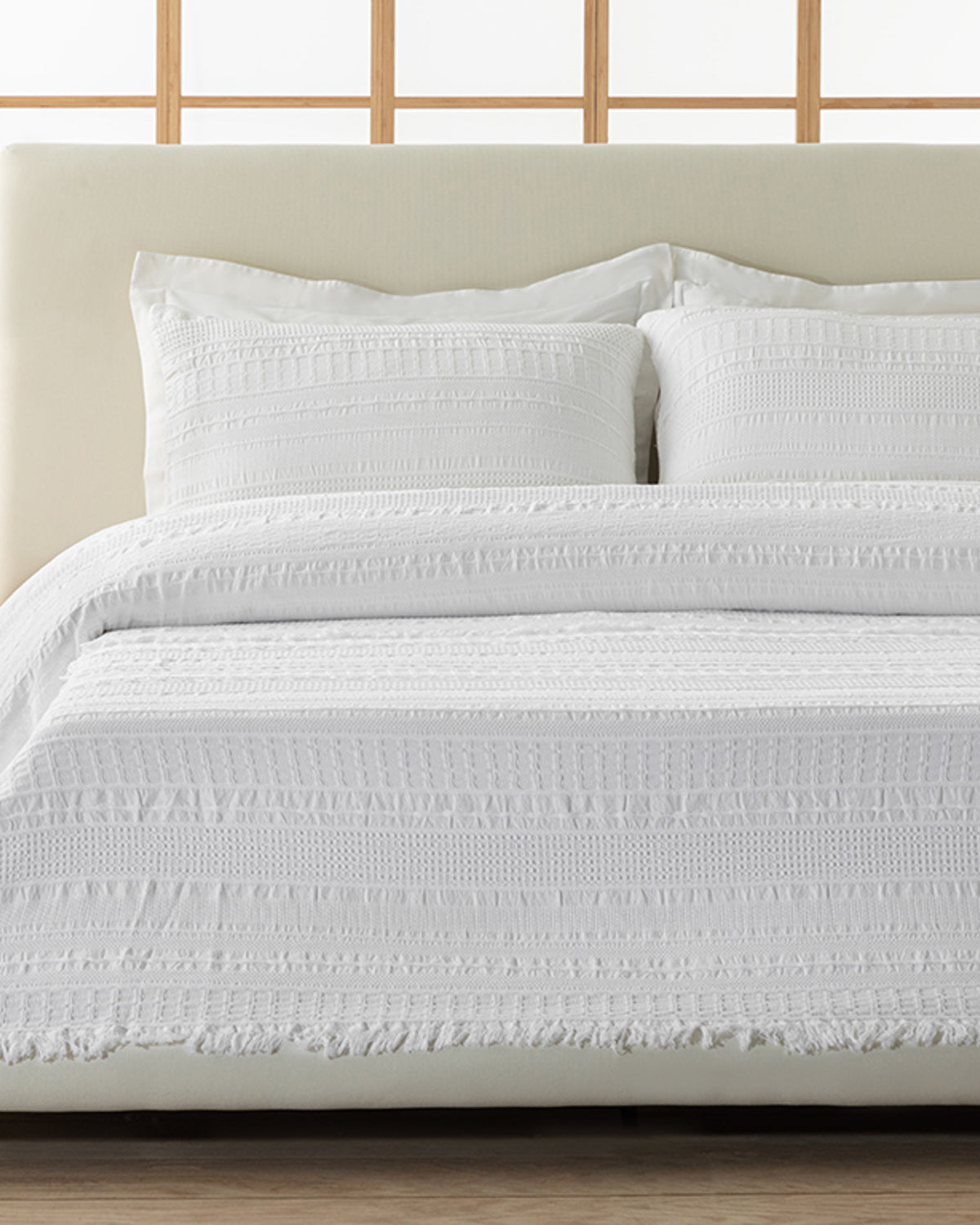 Levron Cotton Jacquard Double Bed Spread Set 220x240 cm White