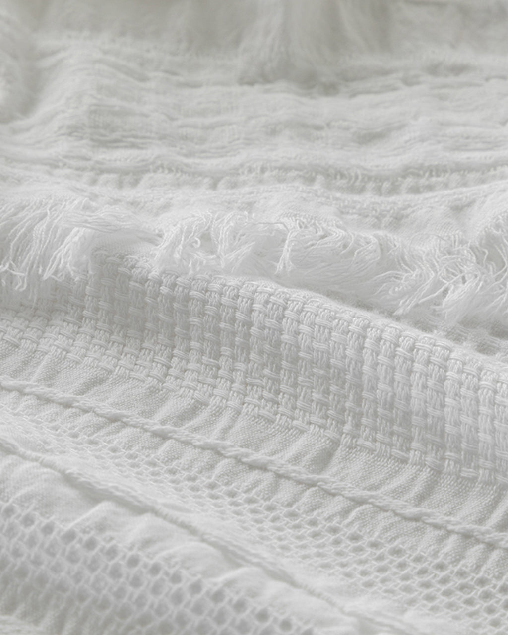 Levron Cotton Jacquard Double Bed Spread Set 220x240 cm White (view 3)